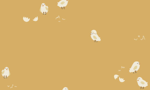 2022 Easter - Baby Chicks on Honey Yellow