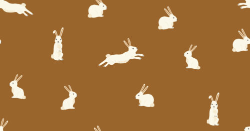 2022 Easter - Bunny Rabbits on Brown