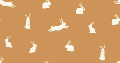 2022 Easter - Bunny Rabbits on Honey Gold