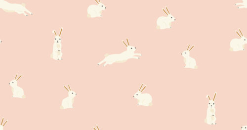 2022 Easter - Bunny Rabbits on Light Pink