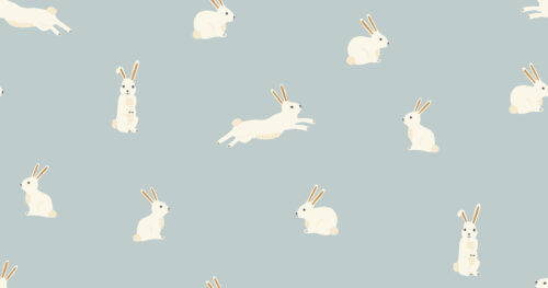 2022 Easter - Bunny Rabbits on Pale Blue