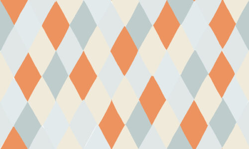 2022 Easter - Diamond Wrapper in Blue and Papaya