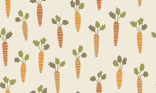 2022 Easter - Multicolor Carrots on Cream