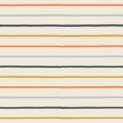 2022 Easter - Organic Stripe in Blue and Papaya