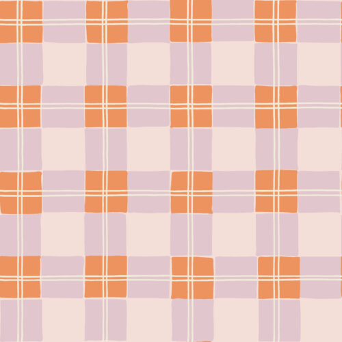 2022 Easter - Tartan Plaid in Lilac and Papaya