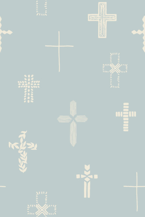 2022 Easter - small Easter Cross in Light Blue