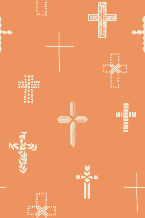 2022 Easter - small Easter Cross in Papaya