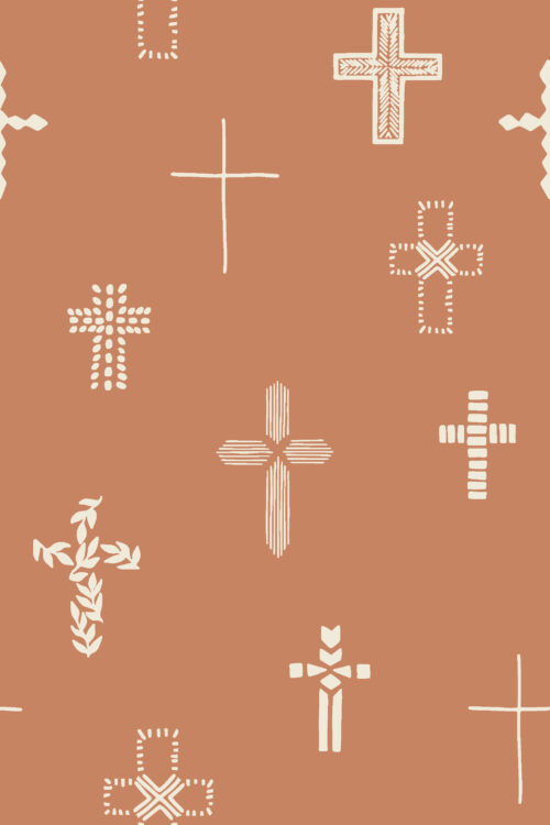2022 Easter - small Easter Cross in Terracotta