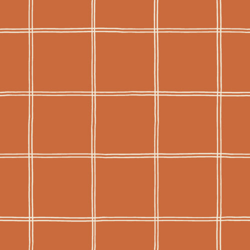 2022 Love You in Spades - Large Grid Lines Cream on Rust