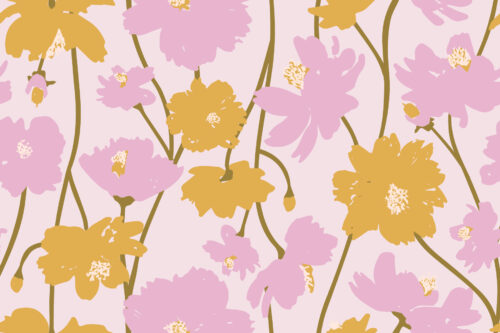 2022 Summer Play - 2022 Summer Play Frilly Floral in Lilac and Mustard