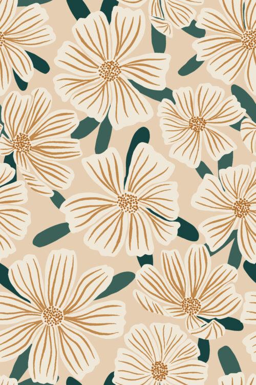 A Boho Christmas - Christmas Cosmos Floral Custard and Mustard