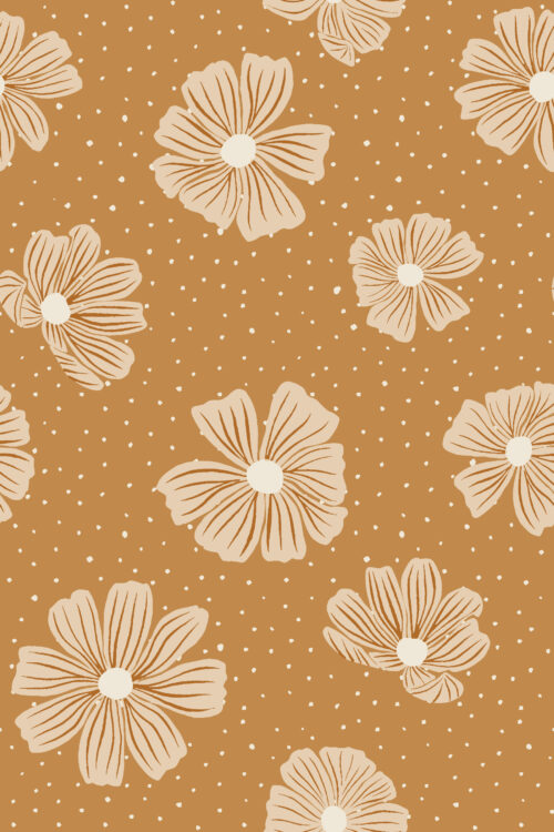 A Boho Christmas - Christmas Cosmos Flowers on Mustard Gold