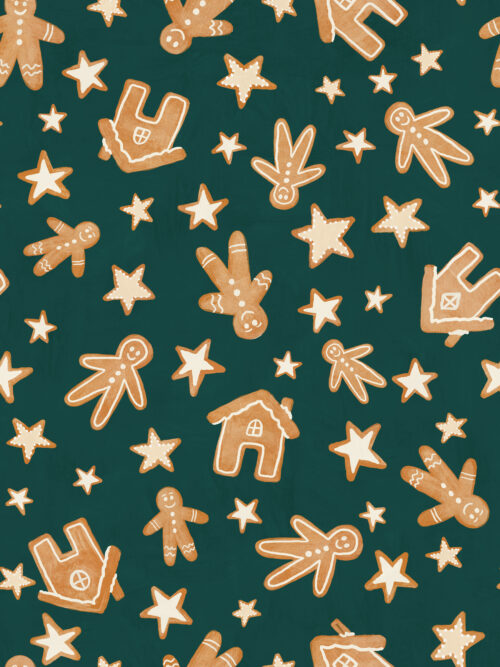 A Boho Christmas - Gingerbread Christmas Cookies on Emerald Green