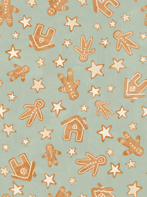 A Boho Christmas - Gingerbread Christmas Cookies on Mint Green