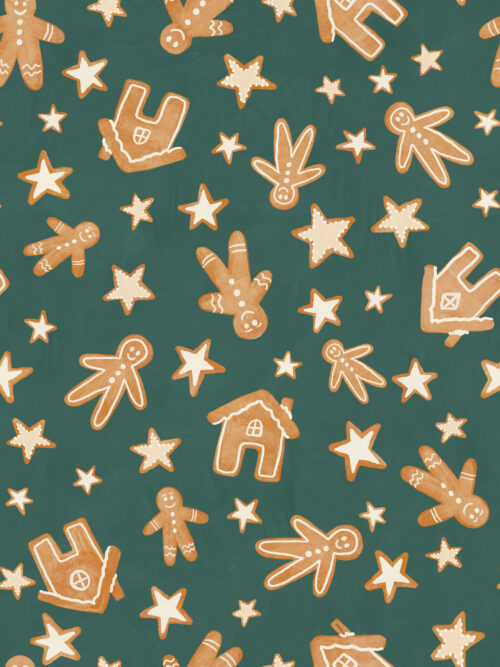 A Boho Christmas - Gingerbread Christmas Cookies on Pine Green