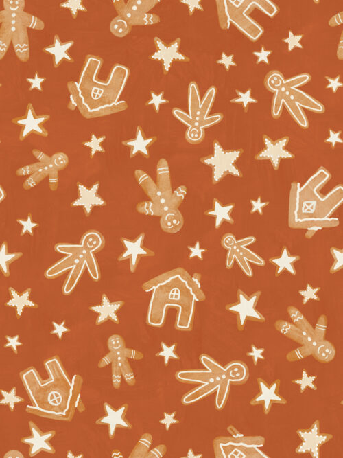 A Boho Christmas - Gingerbread Christmas Cookies on Rust red