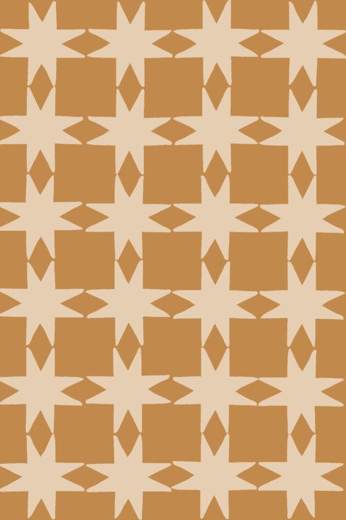 A Boho Christmas - Quilted Christmas Stars on Mustard Gold