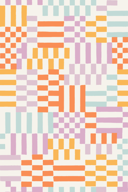 A Happy Little Summer - Checkery Checker in Lavender, Blue, Yellow