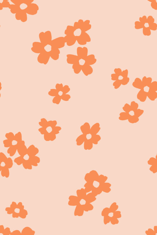 A Happy Little Summer - Fleur-fetti Flowers in Tangerine on Pink