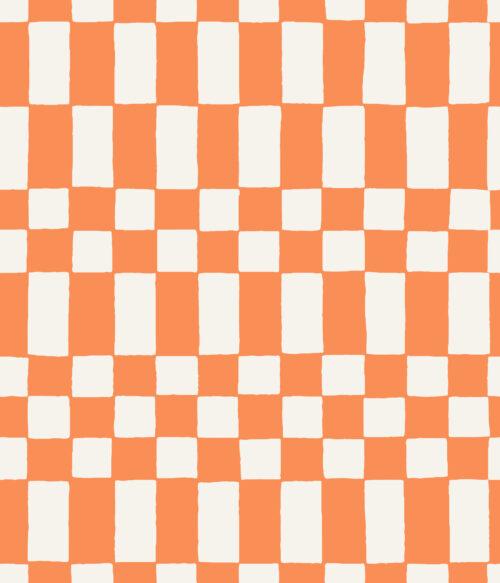 A Happy Little Summer - Neo Checkerboard in Tangerine