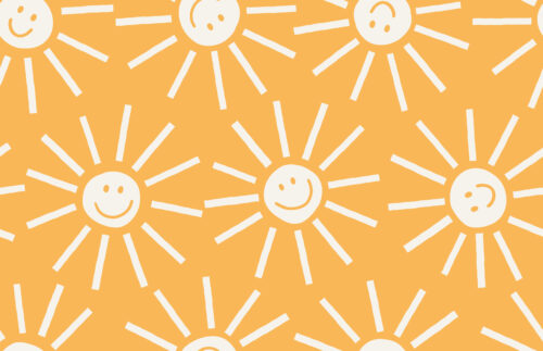 A Happy Little Summer - Smiley face Sunshine on Yellow