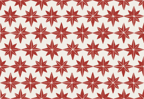 Christmas Cheer - REV 150 christmas star tiles in red -- small