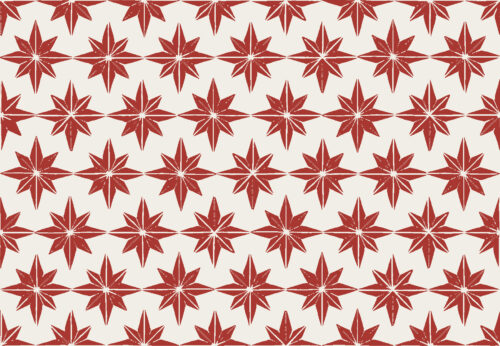 Christmas Cheer - REV150dpi christmas star tiles in red -- large