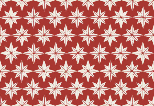 Christmas Cheer - REV150dpi christmas star tiles on red -- large