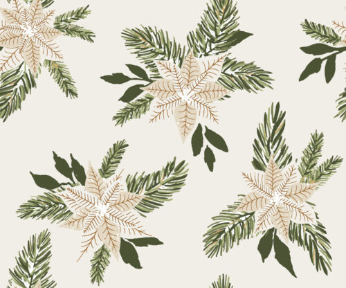 Christmas Cheer - REV150dpi cream poinsettia christmas flowers