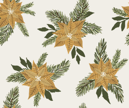 Christmas Cheer - REV150dpi golden poinsettia christmas flowers