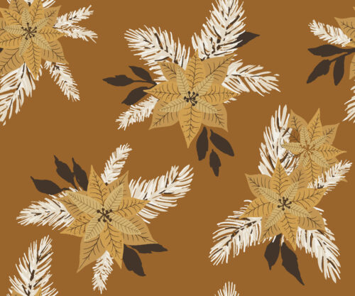 Christmas Cheer - REV300dpi gold poinsettia christmas on cinnamon