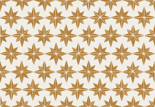 Christmas Cheer - christmas star tiles in golden yellow -- large