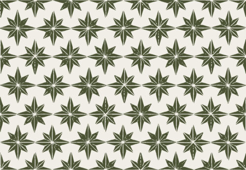 Christmas Cheer - christmas star tiles in green