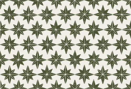 Christmas Cheer - christmas star tiles in green -- small