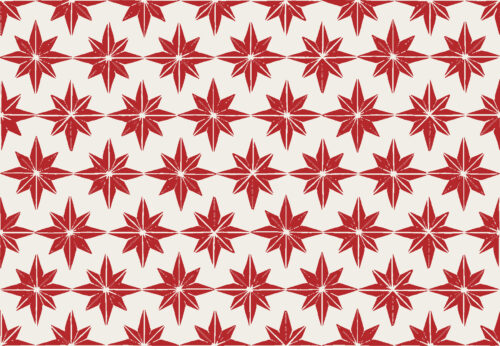Christmas Cheer - christmas star tiles in red -- large