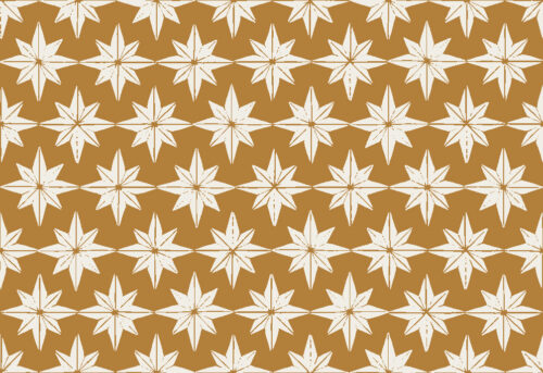 Christmas Cheer - christmas star tiles on golden yellow -- small