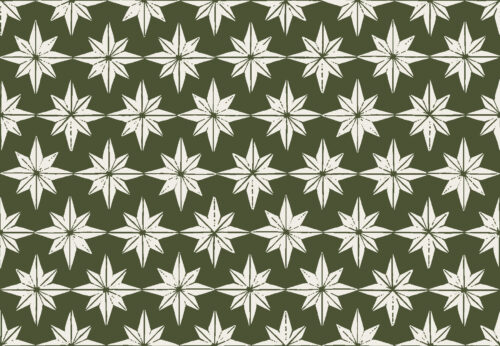Christmas Cheer - christmas star tiles on green