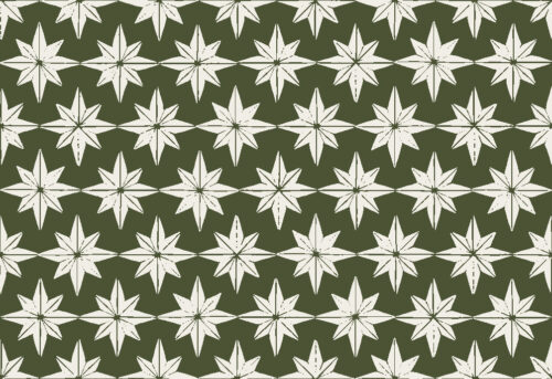 Christmas Cheer - christmas star tiles on green -- small