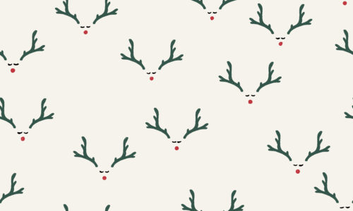 Freehand Holidays - Christmas antlers on bone with red noe