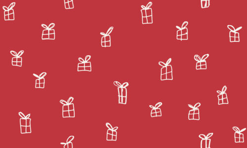 Freehand Holidays - Christmas presents on red festive holidays