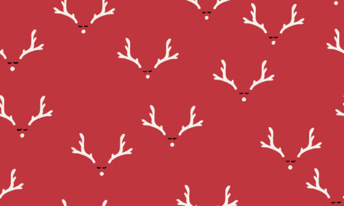 Freehand Holidays - Christmas reindeer antlers on Red