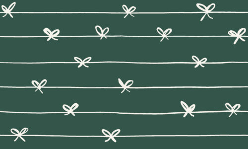 Freehand Holidays - Christmas ribbons and bows on Green