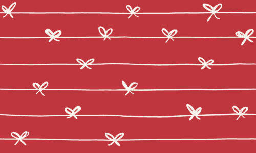 Freehand Holidays - Christmas ribbons and bows on red