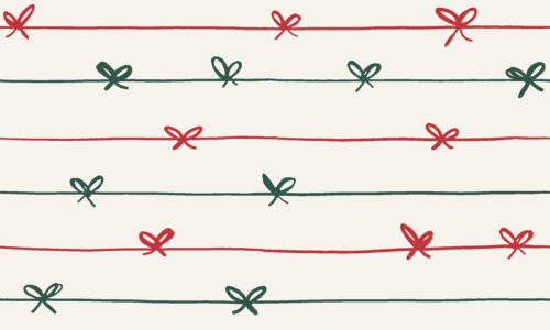 Freehand Holidays - Christmas ribbons in red and green