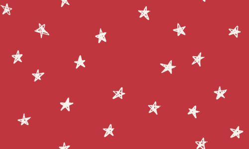 Freehand Holidays - Christmas stars on festive red