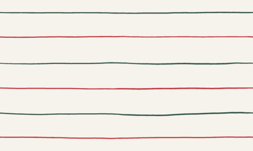 Freehand Holidays - Green nd Red Christmas stripes on Bone