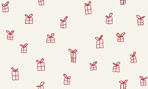 Freehand Holidays - Red Christmas presents on bone festive holidays