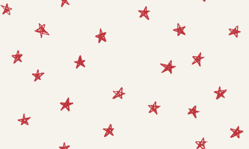 Freehand Holidays - red christmas stars on bone festive holidays