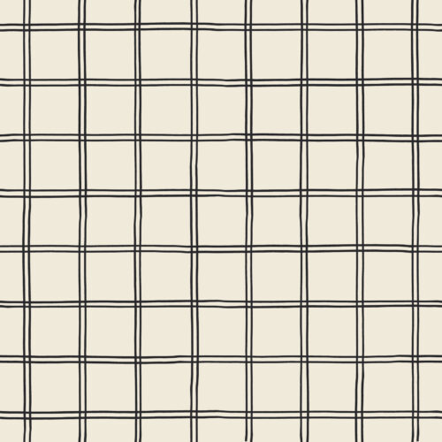 Halloween - Hey, Boo! - Halloween Double Grid Charcoal on Off White