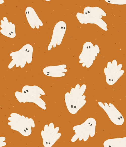 Halloween - Hey, Boo! - Halloween Ghosts on Burnt Orange
